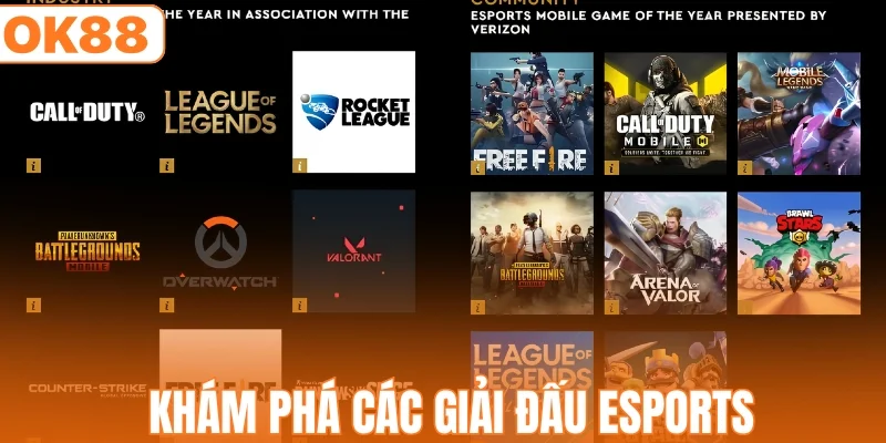 Các giải đấu esports nổi bật tại OK88