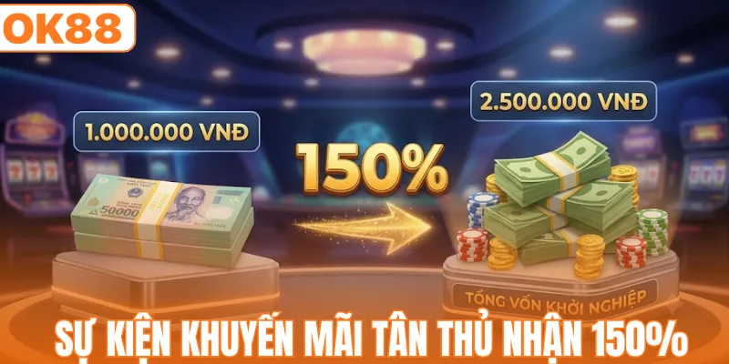 Tìm hiểu sự kiện khuyến mãi tân thủ nhận 150%